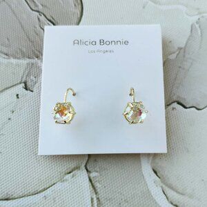 Alicia Bonnie | Gem Star | Dichroic Glass Gold Earrings